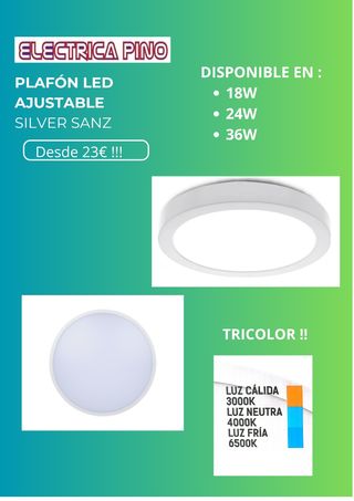 Plafón LED Ajustable Silver Sanz
