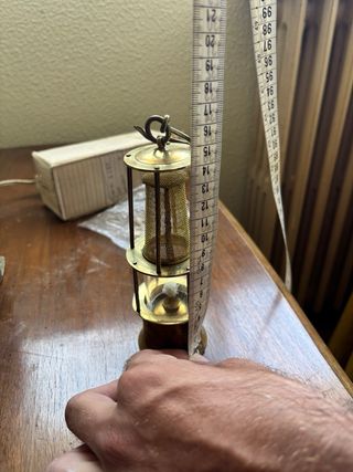 Antigua Lámpara Minero - Metal y Cristal