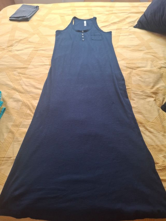 Vestido largo Zara azul marino
