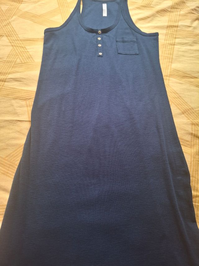 Vestido largo Zara azul marino