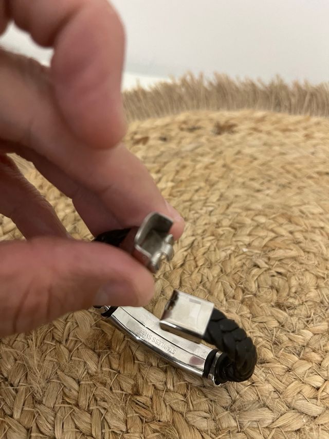 Pulsera negra acero inoxidable para niño