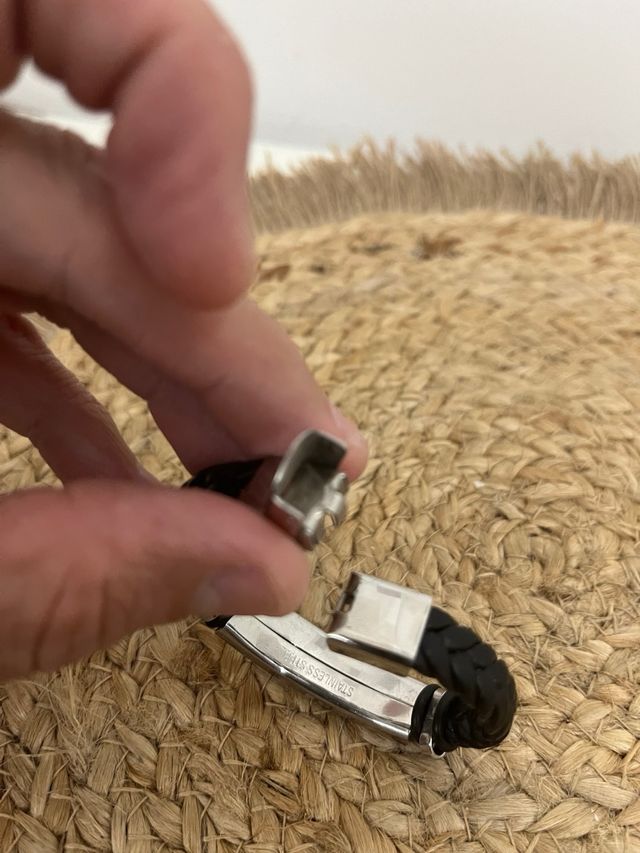 Pulsera negra acero inoxidable para niño