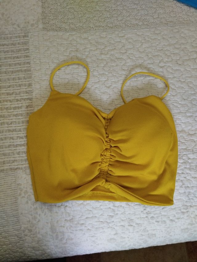 Top corto mostaza - Tirantes