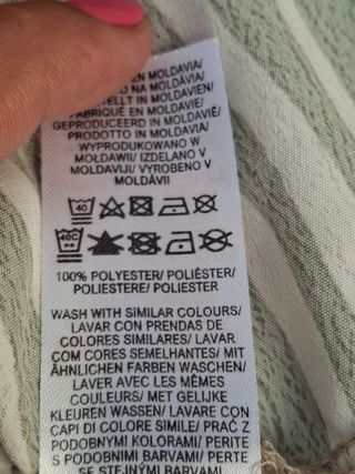 Blusa rayas verde-blanco T48. Medidas en descripci