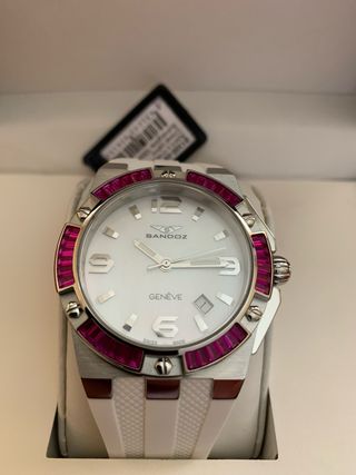 Reloj Sandoz mujer blanco-morado
