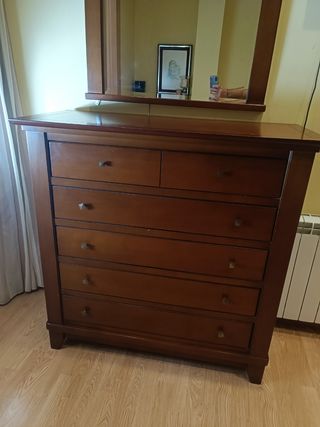 Cómoda con espejo - Madera marrón