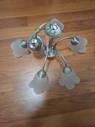 2 Lámparas techo plata - Cristal
5 y 3 apliques