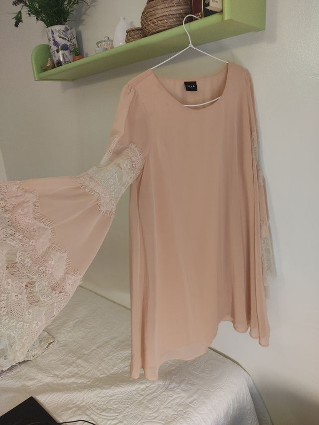 Vestido Vila rosa palo - Talla M