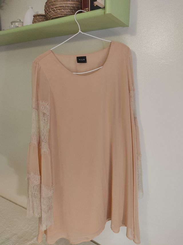 Vestido Vila rosa palo - Talla M