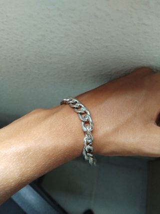 Pulsera cadena plata hombre