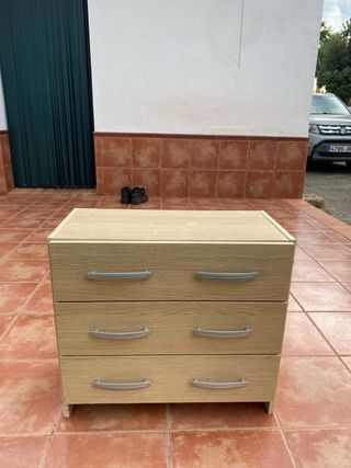 Cómoda 3 cajones - Madera - Beige