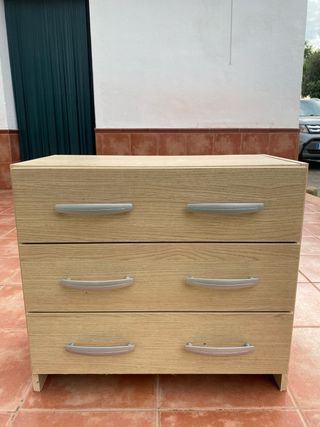 Cómoda 3 cajones - Madera - Beige