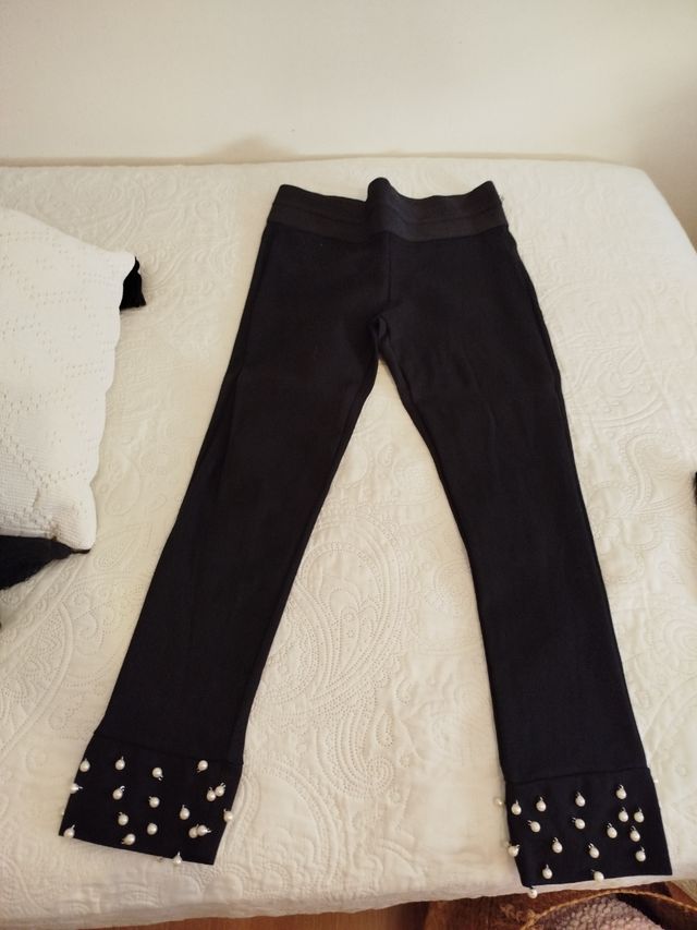 Pantalones Zara negros con perlas - talla XL