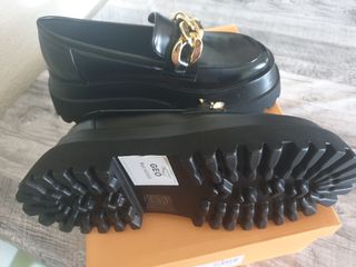 Zapatos plataforma negros dorados - 38