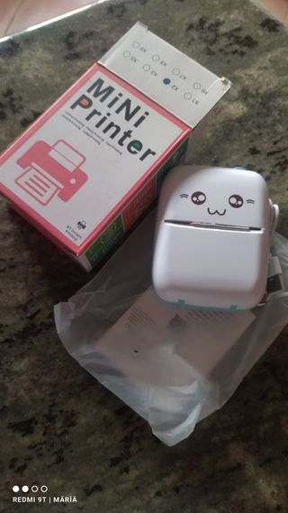 Mini impresora portátil - azul y blanca