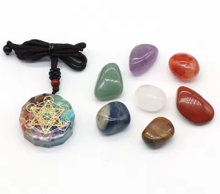 Pietre Chakra + collana ciondolo benessere relax