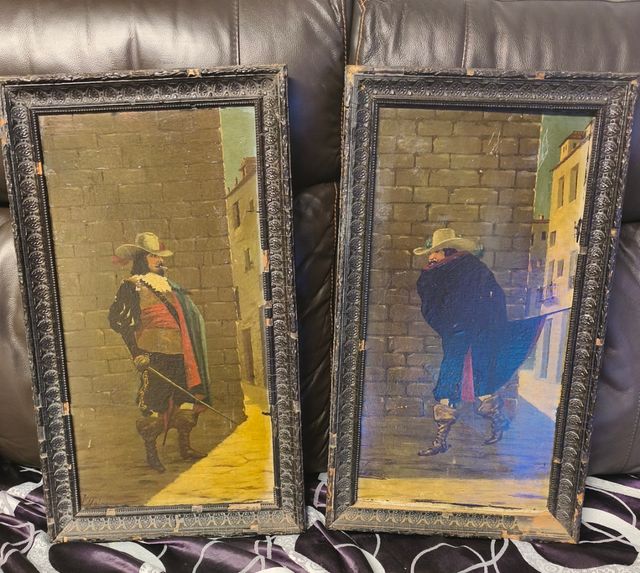 2 Cuadros Antiguos - pintados.