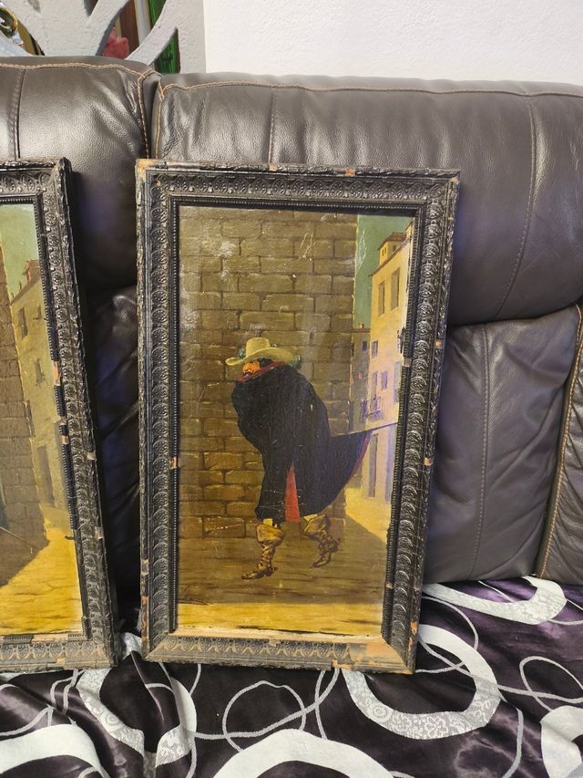 2 Cuadros Antiguos - pintados.