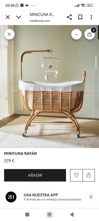Moisés mimbre Zara Home bebé
