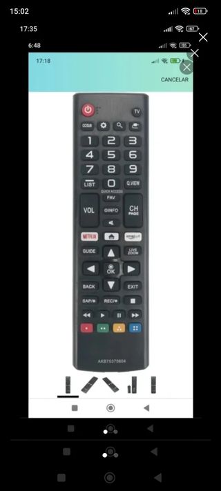 Mando televisión LG SmartTV