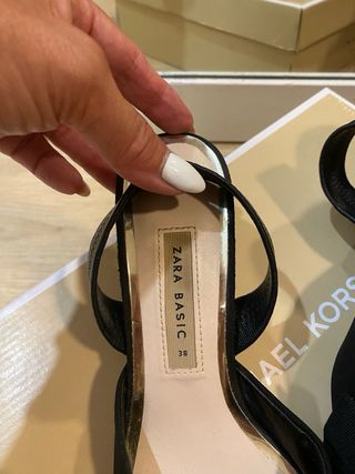 Tacones Zara negros lazo - 38
