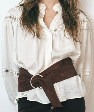 Blusa Zara blanca boho