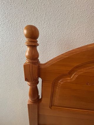 juego 2 Cabezales cama 90cm + mesita madera maciza