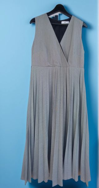 Vestido largo plisado Talla 40 G L Vichy Mango