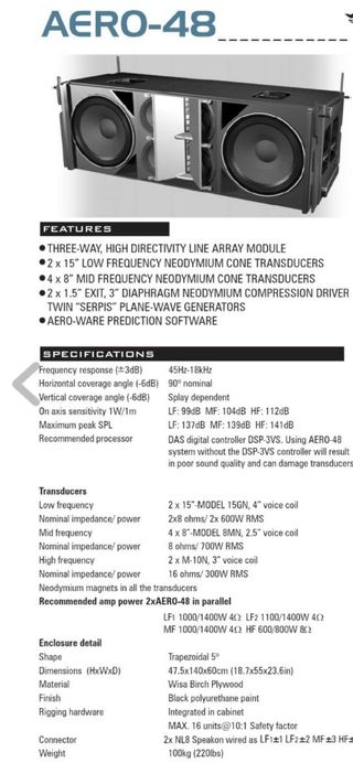 12 cajas Das Audio Aero 48
