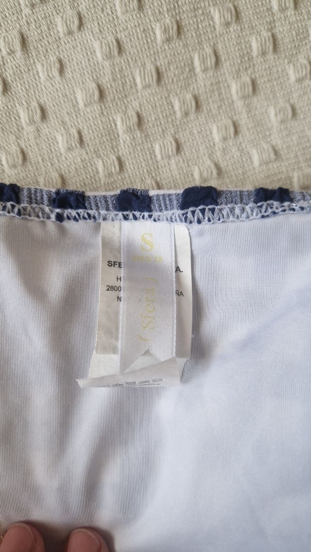 Bikini cuadros azul marino-blanco