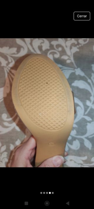 Sandalias doradas tacón - talla 37