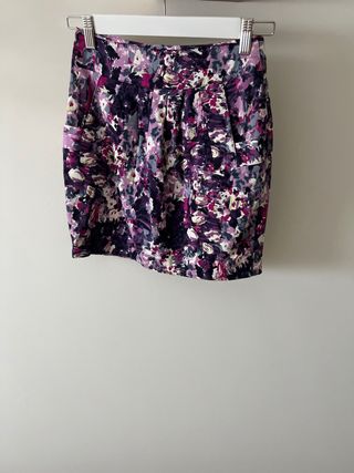 Minifalda estampada morada