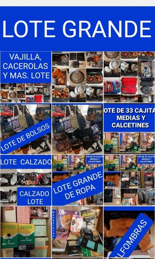 LOTE GRANDE :ropa,vajilla, calzado,bolsos,alfombra