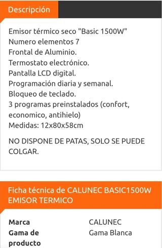 Radiador eléctrico blanco
