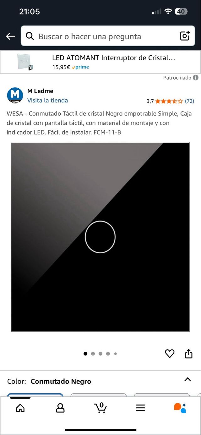 Interruptor táctil de pared