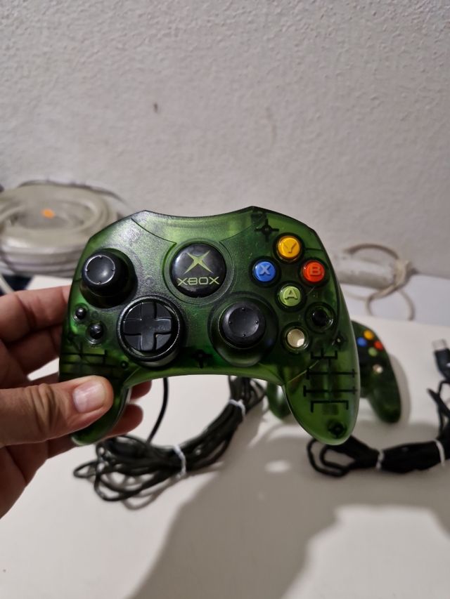 2 Mandos Xbox classic verde translúcido