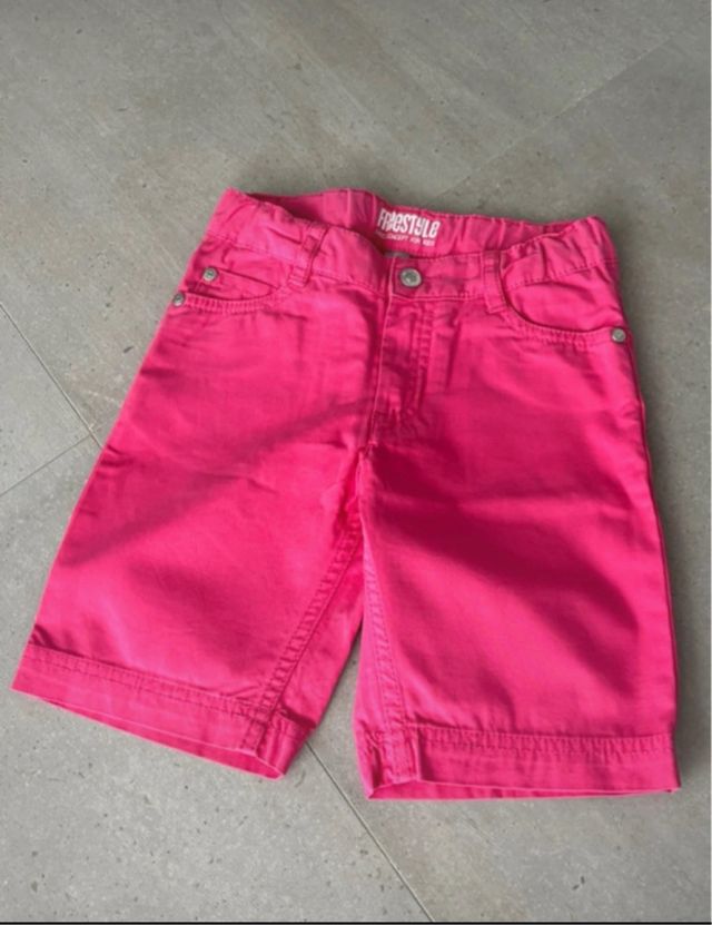 Pantalón corto niño Freestyle rosa T.6