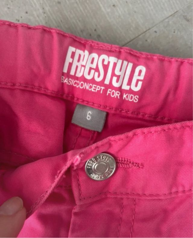 Pantalón corto niño Freestyle rosa T.6