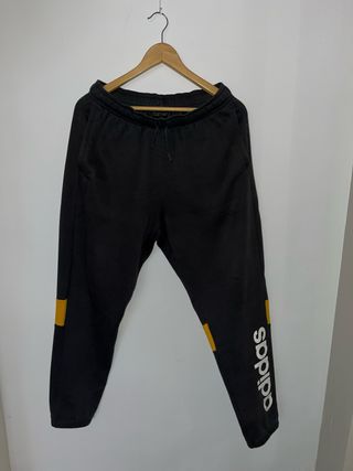 Adidas Pantalones Chándal Negro-Amarillo