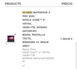 Huawei Matebook X Pro 2020 - Space Grey