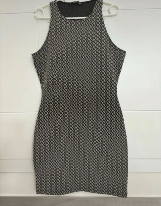 Vestido Mango M - Beige y Negro