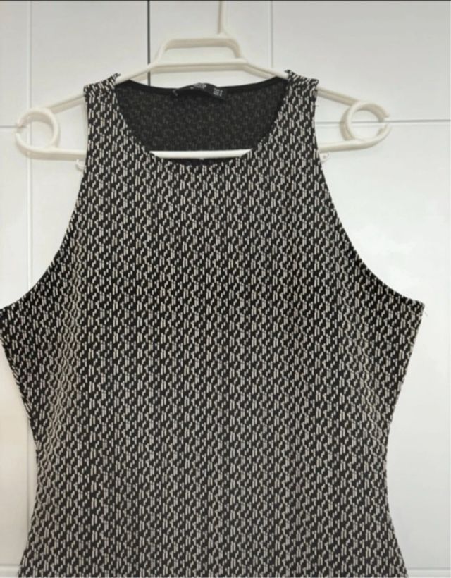 Vestido Mango M - Beige y Negro