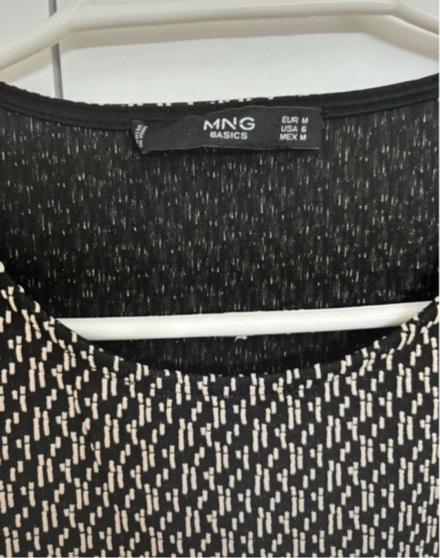 Vestido Mango M - Beige y Negro