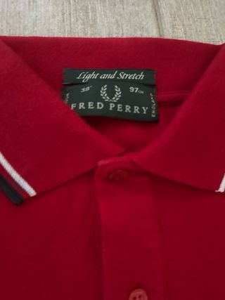 Polo Fred Perry rossa maniche lunghe Tg S