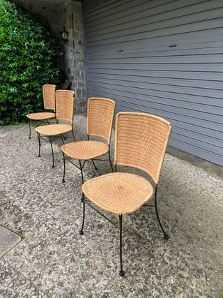 4 Sillas mimbre vintage