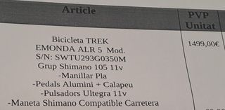 Bicicleta Trek Emonda ALR 5 roja