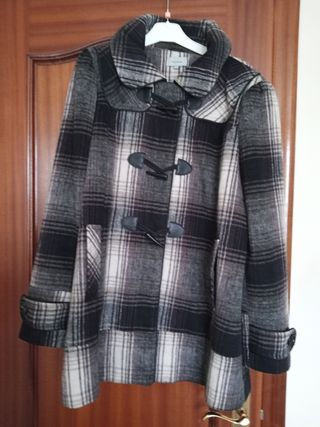 Abrigo cuadros negro-gris