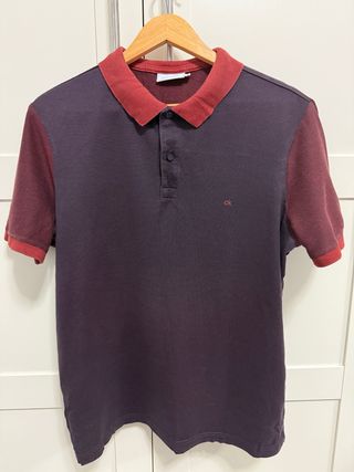 Polo Calvin Klein - marrón y rojo - Talla L