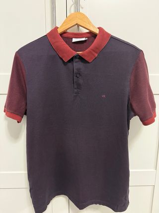 Polo Calvin Klein - marrón y rojo - Talla L