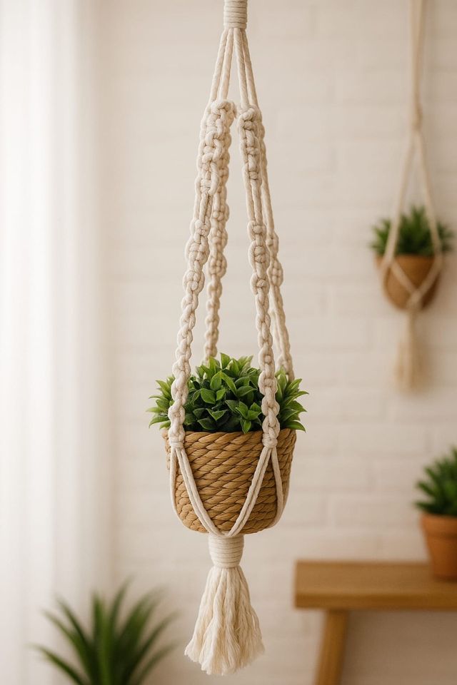 Macetero macramé hecho a mano